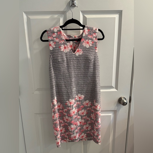 Karl Lagerfeld Pink and Black Patterned Fabric Sheath dress sleeveless - Picture 1 of 7